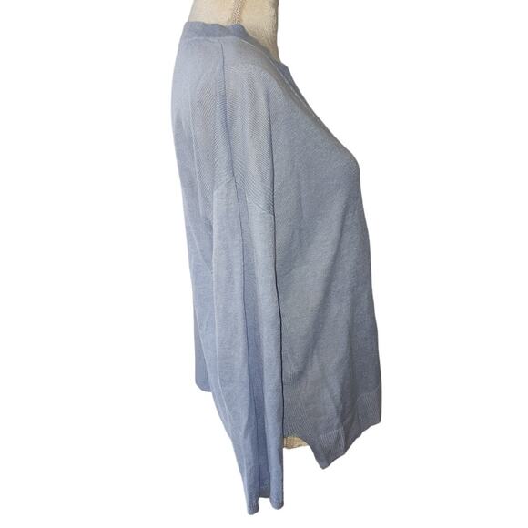 Talbots Petite Light Blue Linen Girlfriend Button Down Sweater Cardigan Size MP - Picture 4 of 7